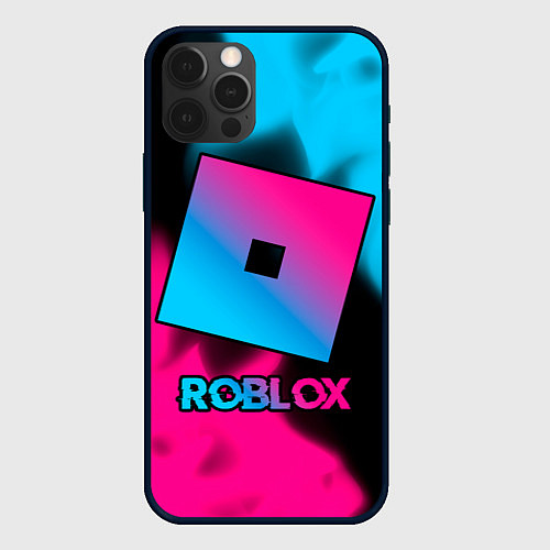 Чехол iPhone 12 Pro Roblox - neon gradient / 3D-Черный – фото 1