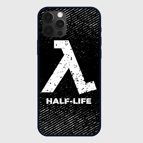 Чехол iPhone 12 Pro Half-Life с потертостями на темном фоне / 3D-Черный – фото 1