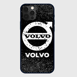 Чехол iPhone 12 Pro Volvo с потертостями на темном фоне