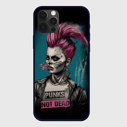 Чехол для iPhone 12 Pro Punks no dead girl, цвет: 3D-черный