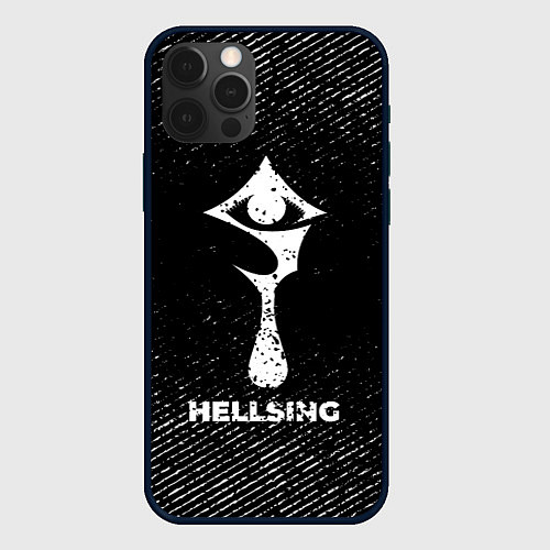 Чехол iPhone 12 Pro Hellsing с потертостями на темном фоне / 3D-Черный – фото 1