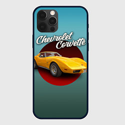 Чехол для iPhone 12 Pro Американский спорткар Chevrolet Corvette Stingray, цвет: 3D-черный