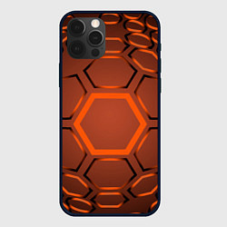 Чехол для iPhone 12 Pro Оранжевая техноброня, цвет: 3D-черный