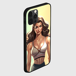 Чехол для iPhone 12 Pro Fitness girl sport, цвет: 3D-черный — фото 2