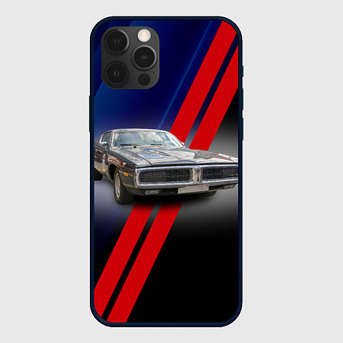 Чехол iPhone 12 Pro Американский маслкар Dodge Charger / 3D-Черный – фото 1