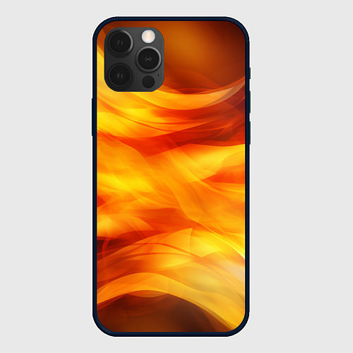Чехол iPhone 12 Pro Огонь: арт нейросети / 3D-Черный – фото 1