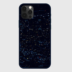 Чехол для iPhone 12 Pro Звездное небо созвездия, цвет: 3D-черный