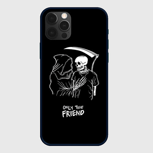 Чехол iPhone 12 Pro Only true friend / 3D-Черный – фото 1