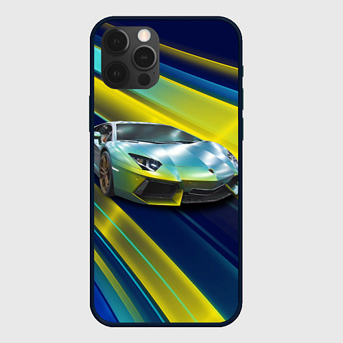 Чехол iPhone 12 Pro Суперкар Lamborghini Reventon / 3D-Черный – фото 1