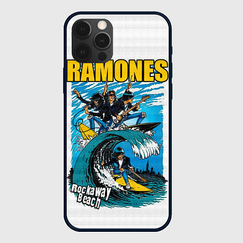 Чехол iPhone 12 Pro Ramones rock away beach / 3D-Черный – фото 1