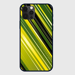 Чехол для iPhone 12 Pro Травяной линейный дизайн, цвет: 3D-черный
