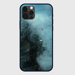 Чехол для iPhone 12 Pro Синий дым и остатки красок, цвет: 3D-черный