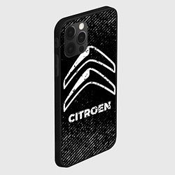 Чехол для iPhone 12 Pro Citroen с потертостями на темном фоне, цвет: 3D-черный — фото 2