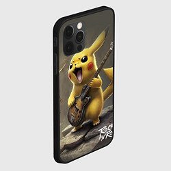 Чехол для iPhone 12 Pro Pikachu rock, цвет: 3D-черный — фото 2
