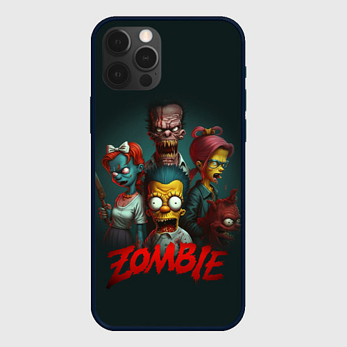 Чехол iPhone 12 Pro Zombie simpsons / 3D-Черный – фото 1