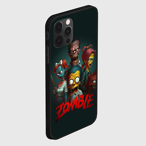 Чехол iPhone 12 Pro Zombie simpsons / 3D-Черный – фото 2