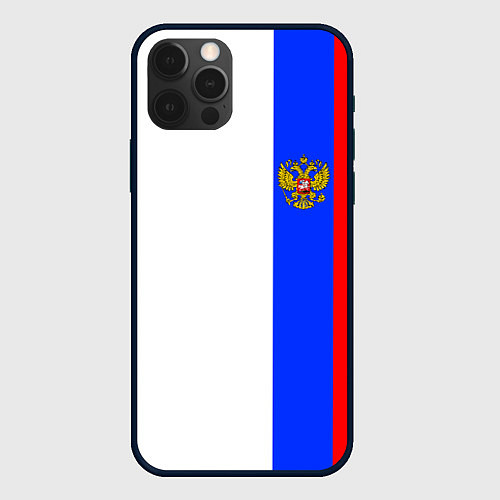 Чехол iPhone 12 Pro Цвета России - герб / 3D-Черный – фото 1