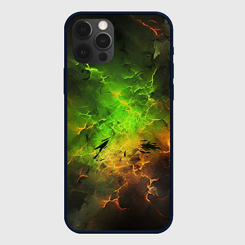 Чехол iPhone 12 Pro Зеленый туман / 3D-Черный – фото 1