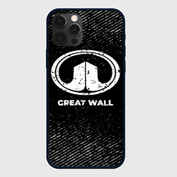 Чехол для iPhone 12 Pro Great Wall с потертостями на темном фоне, цвет: 3D-черный