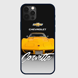 Чехол iPhone 12 Pro Американская машина Chevrolet Corvette 70-х годов