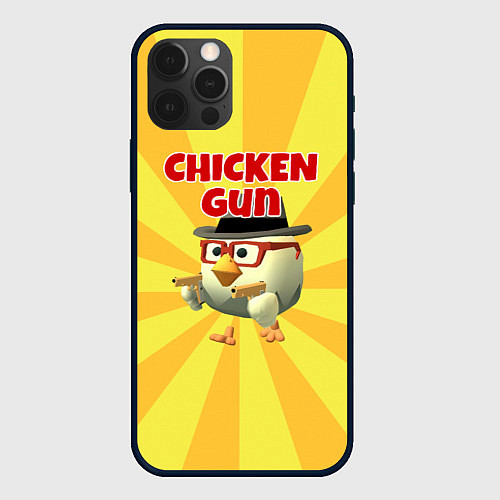 Чехол iPhone 12 Pro Chicken Gun с пистолетами / 3D-Черный – фото 1