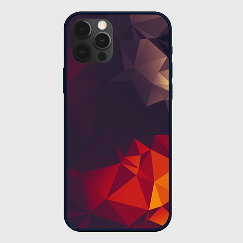 Чехол iPhone 12 Pro Полигональный узор / 3D-Черный – фото 1