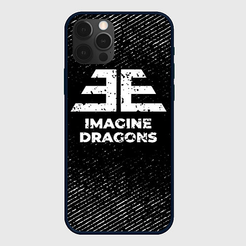 Чехол iPhone 12 Pro Imagine Dragons с потертостями на темном фоне / 3D-Черный – фото 1