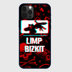 Чехол для iPhone 12 Pro Limp Bizkit rock glitch, цвет: 3D-черный