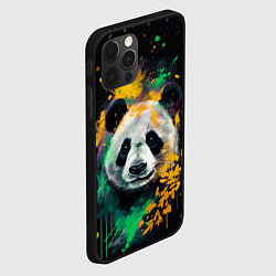 Чехол для iPhone 12 Pro Панда в желтом и зеленом - нейронная сеть, цвет: 3D-черный — фото 2