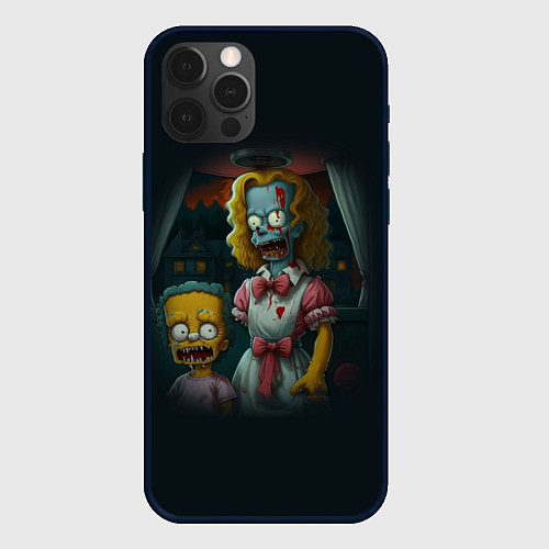 Чехол iPhone 12 Pro Зомби Симпсоны / 3D-Черный – фото 1