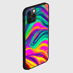Чехол для iPhone 12 Pro Градиентные цветные волны, цвет: 3D-черный — фото 2