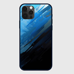 Чехол для iPhone 12 Pro Black blue style, цвет: 3D-черный
