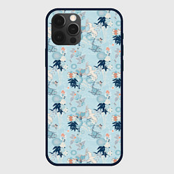 Чехол iPhone 12 Pro Японский паттерн с журавлем