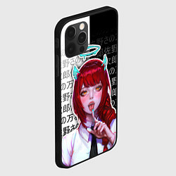 Чехол для iPhone 12 Pro Макима - иероглифы, цвет: 3D-черный — фото 2