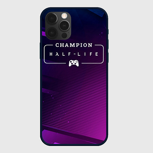 Чехол iPhone 12 Pro Half-Life gaming champion: рамка с лого и джойстик / 3D-Черный – фото 1