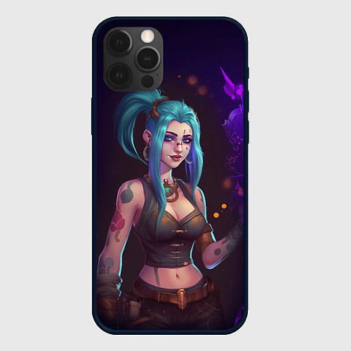 Чехол iPhone 12 Pro Jinx arcane League of Legends / 3D-Черный – фото 1
