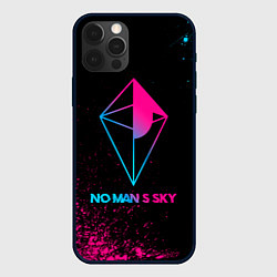 Чехол для iPhone 12 Pro No Mans Sky - neon gradient, цвет: 3D-черный