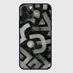 Чехол для iPhone 12 Pro Шрифтовые узоры, цвет: 3D-черный