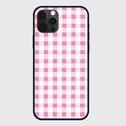 Чехол iPhone 12 Pro Барби-розовый: клетка
