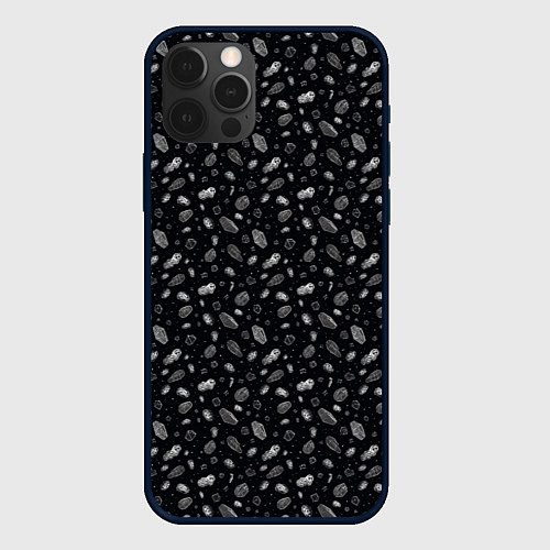 Чехол iPhone 12 Pro Метеориты в космосе / 3D-Черный – фото 1