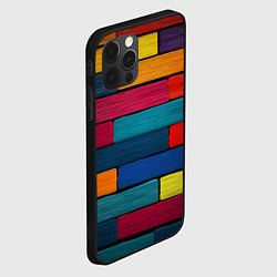 Чехол для iPhone 12 Pro Цветные кирпичики, цвет: 3D-черный — фото 2