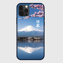 Чехол iPhone 12 Pro Цветущая сакура на фоне Фудзиямы - Япония