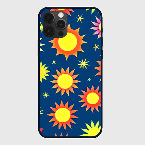 Чехол iPhone 12 Pro Цветы солнца / 3D-Черный – фото 1