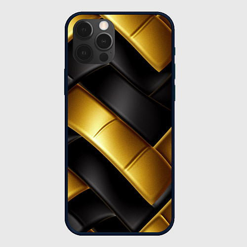 Чехол iPhone 12 Pro Gold black luxury / 3D-Черный – фото 1