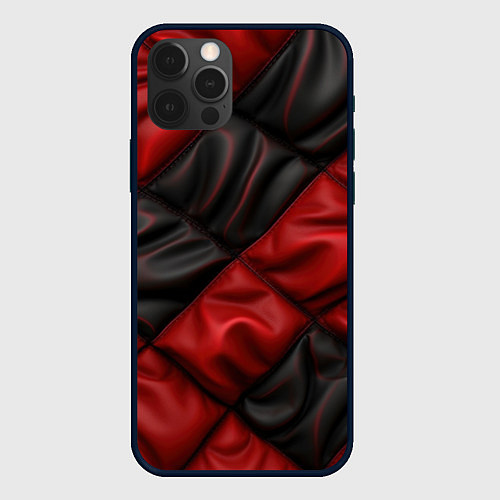 Чехол iPhone 12 Pro Red black luxury / 3D-Черный – фото 1