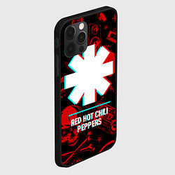 Чехол для iPhone 12 Pro Red Hot Chili Peppers rock glitch, цвет: 3D-черный — фото 2
