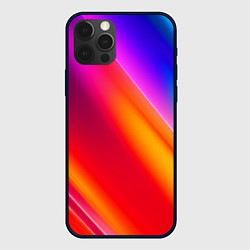 Чехол для iPhone 12 Pro Неоновая радуга, цвет: 3D-черный