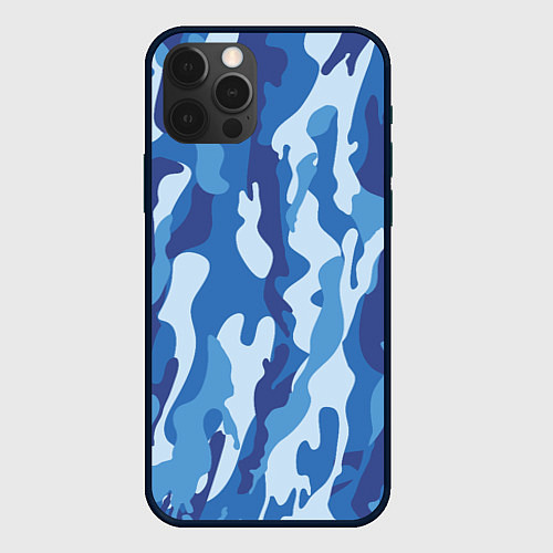 Чехол iPhone 12 Pro Blue military / 3D-Черный – фото 1