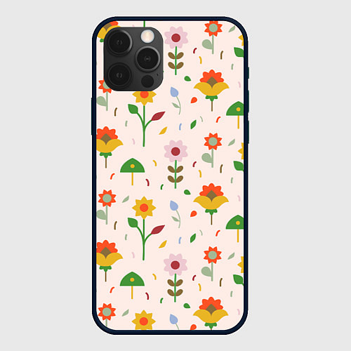 Чехол iPhone 12 Pro Pretty flowers / 3D-Черный – фото 1