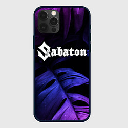 Чехол iPhone 12 Pro Sabaton neon monstera